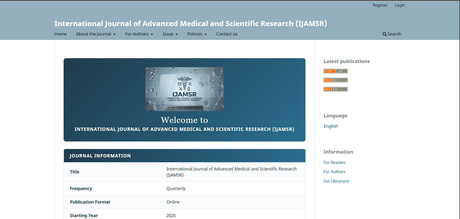 International Journal of Advanced Medical and Scientific Research (IJAMSR)