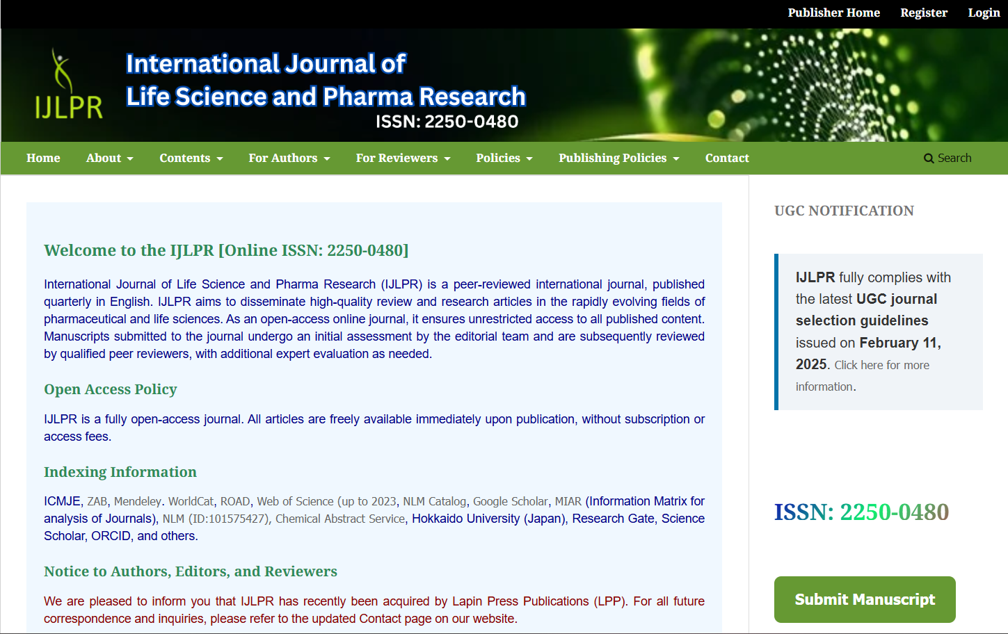 International Journal of Life science and Pharma Research